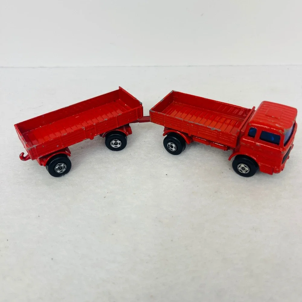 Vintage 1978 Matchbox Lesney Red Mercedes Truck and Trailer Made in England